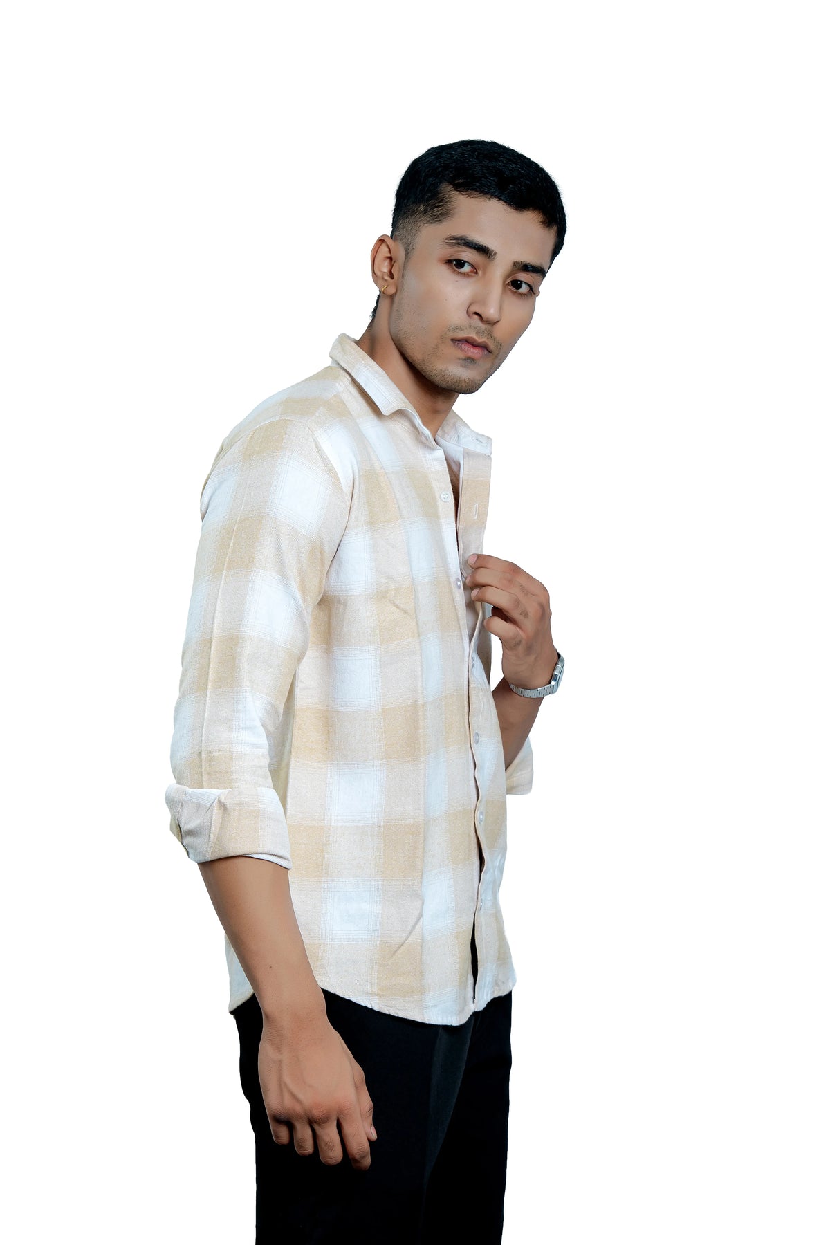 Soft Sand Flannel Check Shirt