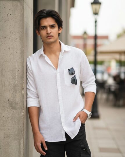Classic Breeze Linen Shirt – White