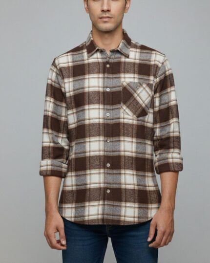 Sandstone Plaid Flannel Shirt